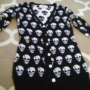 Skull cardigan sweater